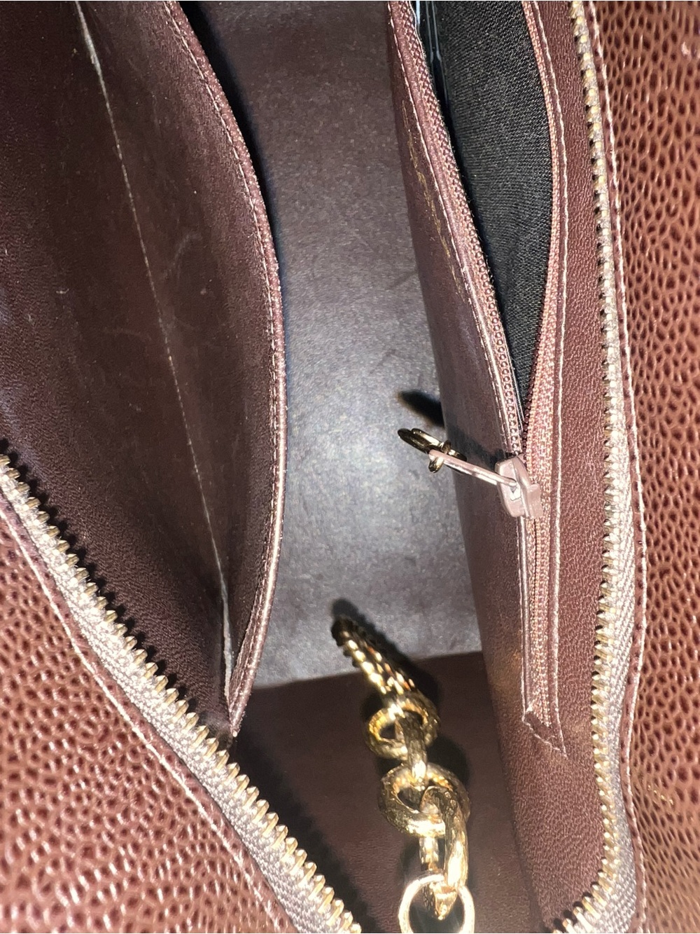 Chanel Quilted Caviar Leather Tote in Dark Brown - Picture 8 of 14